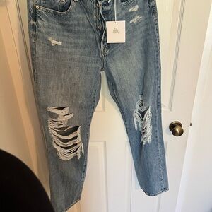 Distressed Blue Jeans